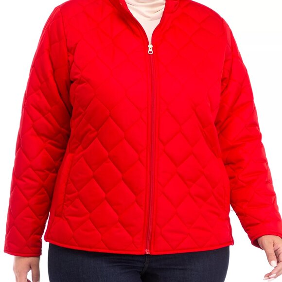 Kim Rogers Women's Vibrant Red Puffer Coat - Picture 1 of 9